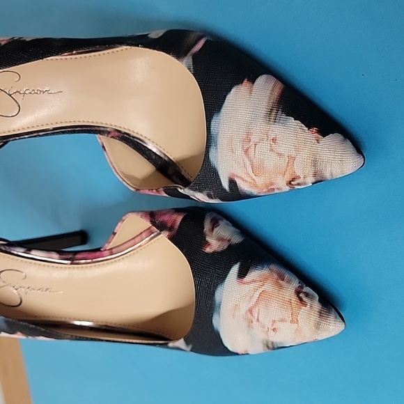 Jessica Simpson Womens Slip On Stiletto Pumps Heels Floral Leather Size 10 - Picture 6 of 13